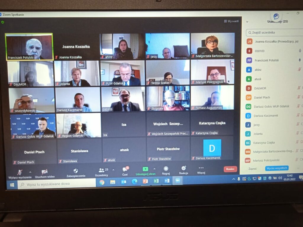 Posiedzenie Zespołu ds. społecznych 5.01.2022r.